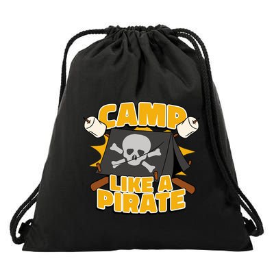 Camp Like A Pirate Drawstring Bag