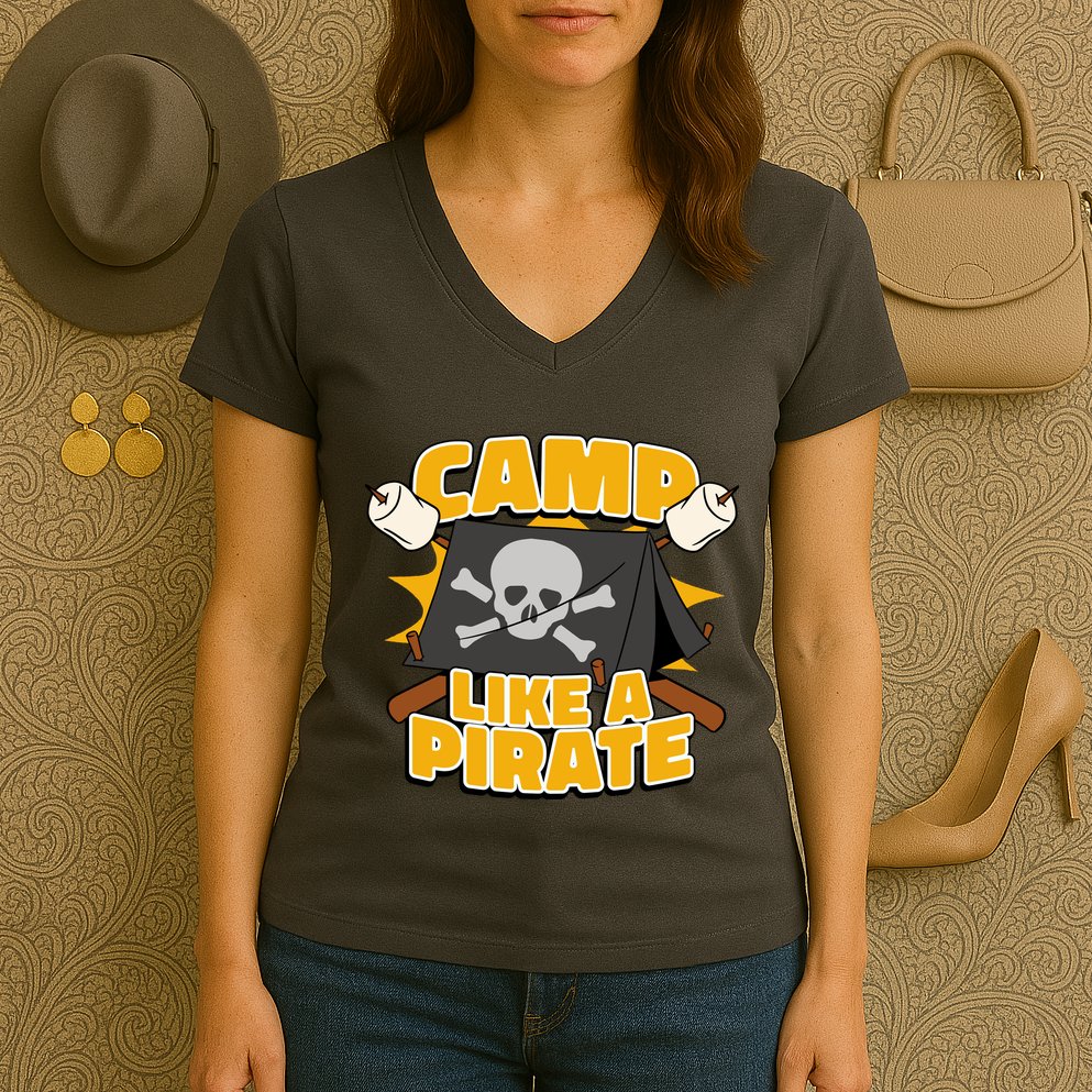 Camp Like A Pirate Women's V-Neck T-Shirt