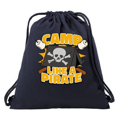 Camp Like A Pirate Drawstring Bag