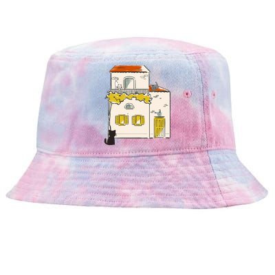 Cats Look At Each Other Tie-Dyed Bucket Hat