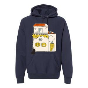 Cats Look At Each Other Premium Hoodie