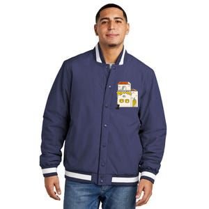 Cats Look At Each Other Insulated Varsity Jacket