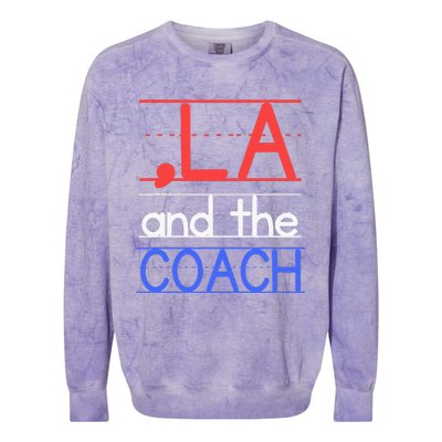 Comma La And The Coach Harris Walz 2024 Colorblast Crewneck Sweatshirt