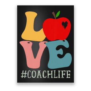 Coach Love Apple Groovy Retro Cute Back To School Poster