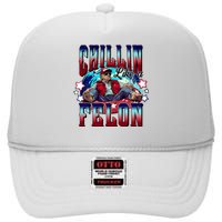 Chillin Like A Felon Trump President 2024 Take America Back High Crown Mesh Back Trucker Hat