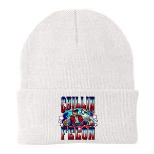 Chillin Like A Felon Trump President 2024 Take America Back Knit Cap Winter Beanie