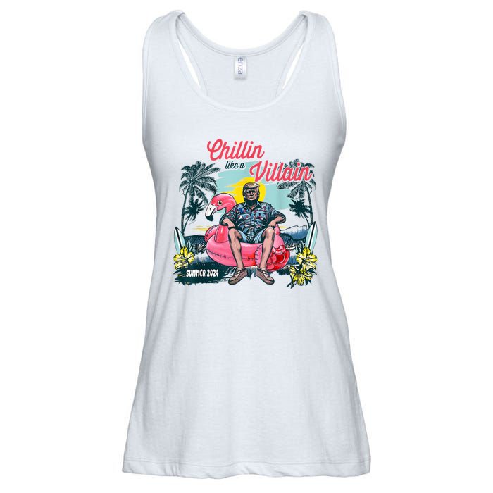 Chillin Like A Felon Funny Trump For President Summer 2024 Ladies Essential Flowy Tank