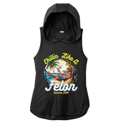 Chillin Like A Felon Summer 2024 Ladies PosiCharge Tri-Blend Wicking Draft Hoodie Tank