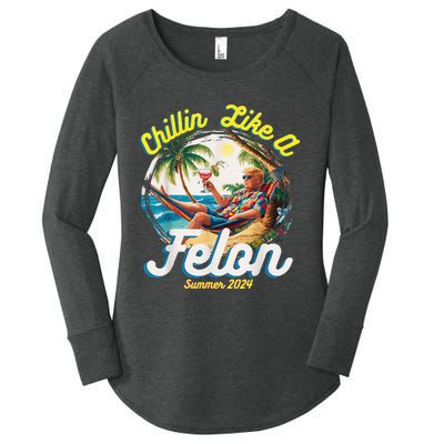 Chillin Like A Felon Summer 2024 Women's Perfect Tri Tunic Long Sleeve Shirt