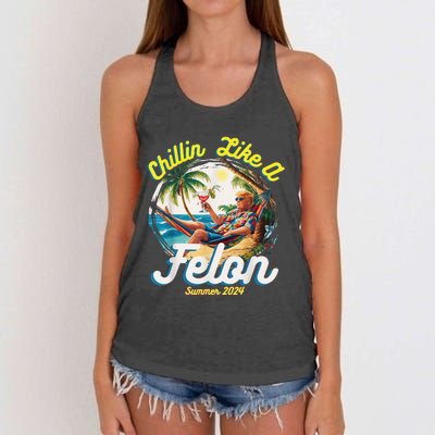 Chillin Like A Felon Summer 2024 Women's Knotted Racerback Tank