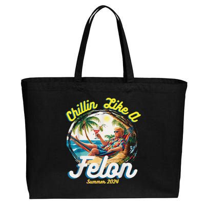 Chillin Like A Felon Summer 2024 Cotton Canvas Jumbo Tote