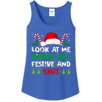 Christmas Look At Me Being All Festive And Shits Humorous Ladies Essential Tank