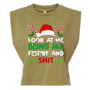 Christmas Look At Me Being All Festive And Shits Humorous Garment-Dyed Women's Muscle Tee