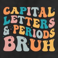Capital Letters And Periods Bruh Ela Teacher Funny Adult Drive Performance Visor