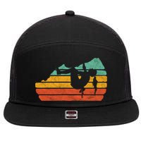 Climb Like A Girl Rock Climbing And Bouldering Retro Gift 7 Panel Mesh Trucker Snapback Hat