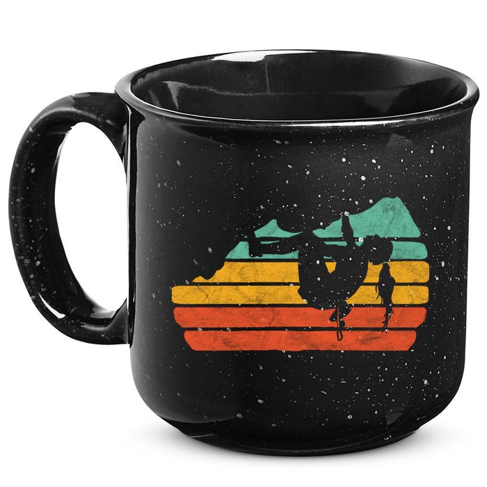 Climb Like A Girl Rock Climbing And Bouldering Retro Gift 15oz Campfire Ceramic Mug