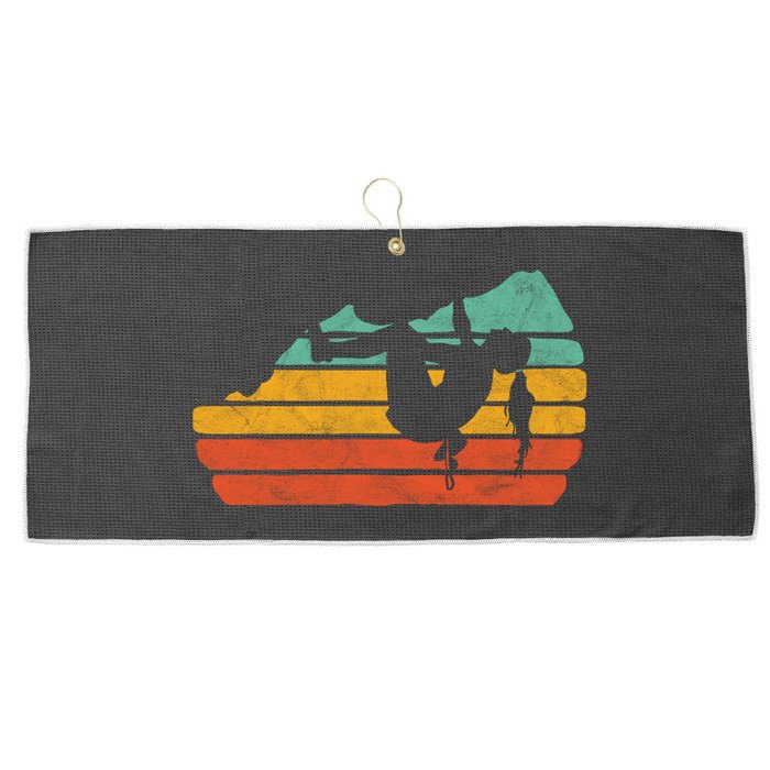 Climb Like A Girl Rock Climbing And Bouldering Retro Gift Large Microfiber Waffle Golf Towel