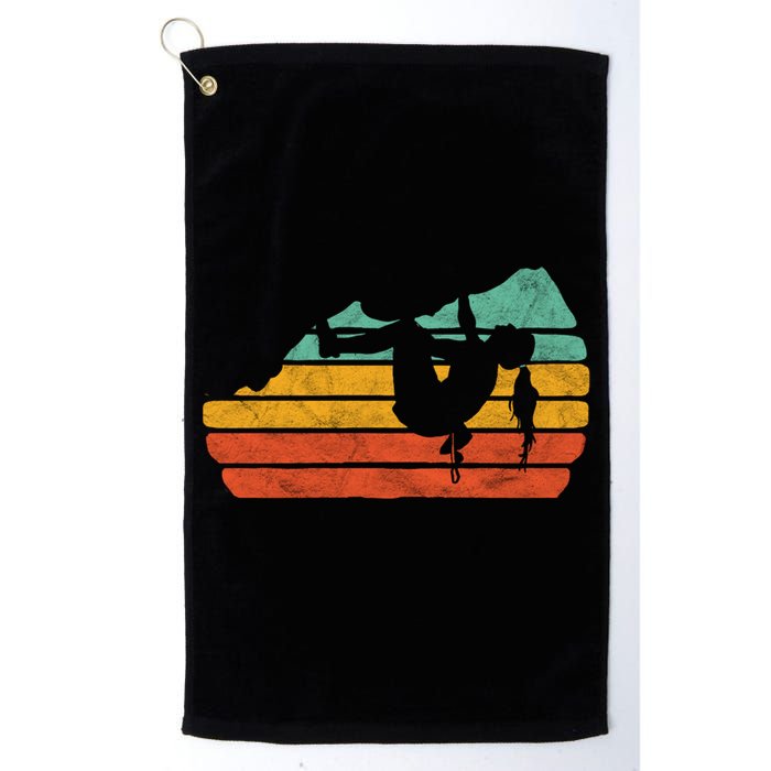 Climb Like A Girl Rock Climbing And Bouldering Retro Gift Golf Towel