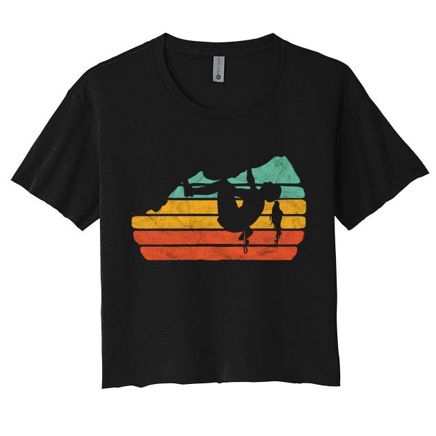 Climb Like A Girl Rock Climbing And Bouldering Retro Gift Crop Top