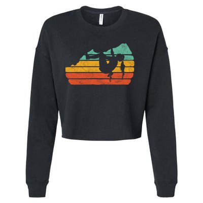 Climb Like A Girl Rock Climbing And Bouldering Retro Gift Cropped Pullover Crew