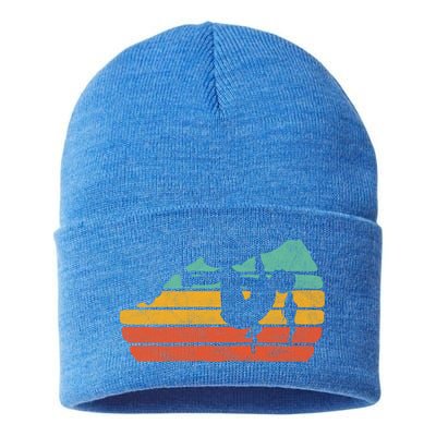 Climb Like A Girl Rock Climbing And Bouldering Retro Gift Sustainable Knit Beanie