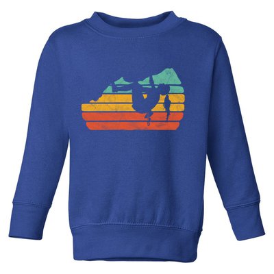 Climb Like A Girl Rock Climbing And Bouldering Retro Gift Toddler Sweatshirt