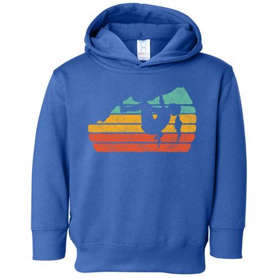 Climb Like A Girl Rock Climbing And Bouldering Retro Gift Toddler Hoodie
