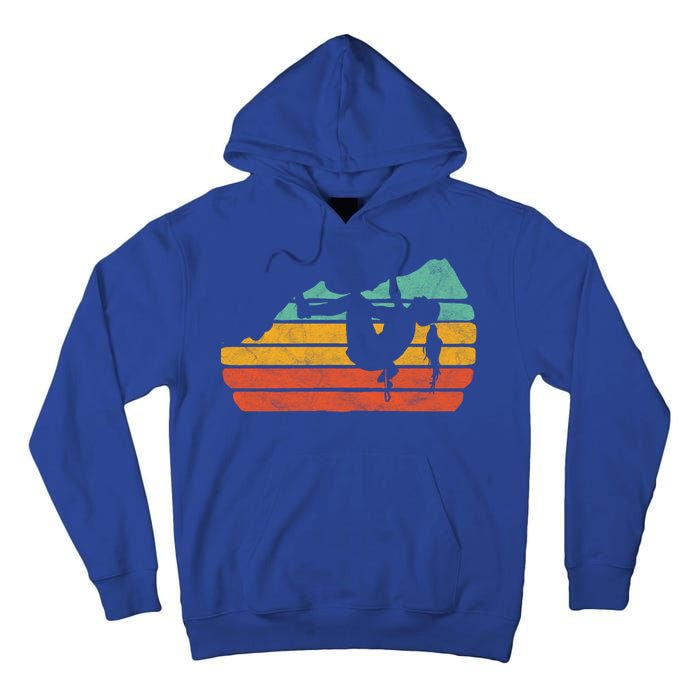 Climb Like A Girl Rock Climbing And Bouldering Retro Gift Tall Hoodie