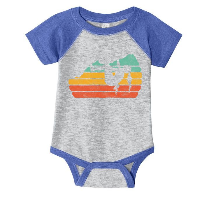 Climb Like A Girl Rock Climbing And Bouldering Retro Gift Infant Baby Jersey Bodysuit