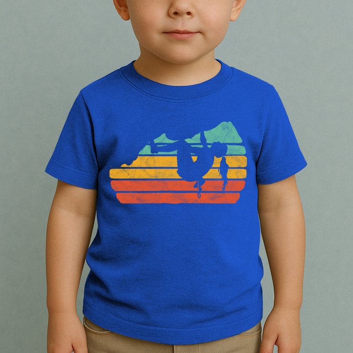 Climb Like A Girl Rock Climbing And Bouldering Retro Gift Toddler T-Shirt