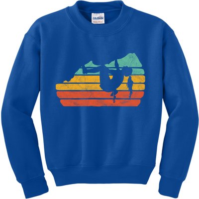 Climb Like A Girl Rock Climbing And Bouldering Retro Gift Kids Sweatshirt