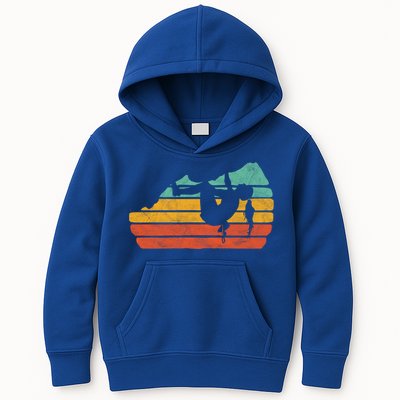 Climb Like A Girl Rock Climbing And Bouldering Retro Gift Kids Hoodie