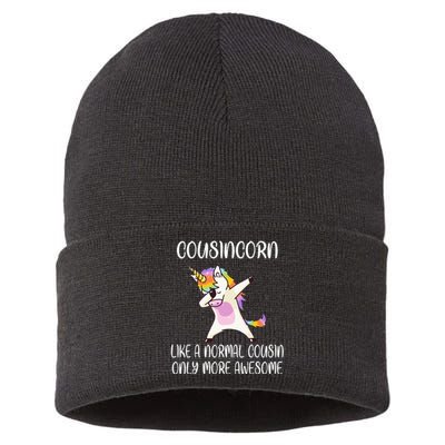 Cousincorn Like A Cousin Only Awesome Dabbing Unicorn Sustainable Knit Beanie