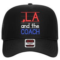 Comma La And The Coach Harris Walz 2024 Educators High Crown Mesh Back Trucker Hat