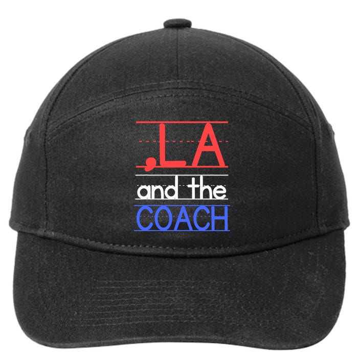 Comma La And The Coach Harris Walz 2024 Educators 7-Panel Snapback Hat