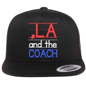 Comma La And The Coach Harris Walz 2024 Educators Flat Bill Trucker Hat