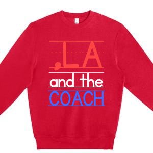 Comma La And The Coach Harris Walz 2024 Educators Premium Crewneck Sweatshirt