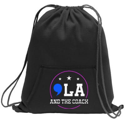 Comma La And The Coach Kamala Harris & Tim Walz Sweatshirt Cinch Pack Bag