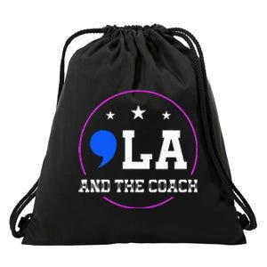 Comma La And The Coach Kamala Harris & Tim Walz Drawstring Bag