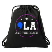 Comma La And The Coach Kamala Harris & Tim Walz Drawstring Bag