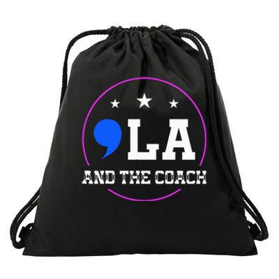 Comma La And The Coach Kamala Harris & Tim Walz Drawstring Bag