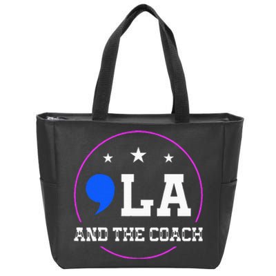 Comma La And The Coach Kamala Harris & Tim Walz Zip Tote Bag