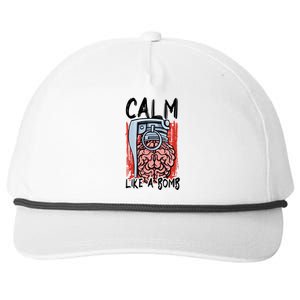 Calm Like A Bomb National Stress Awareness Month Grenade Gift Snapback Five-Panel Rope Hat