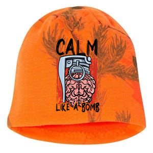 Calm Like A Bomb National Stress Awareness Month Grenade Gift Kati - Camo Knit Beanie