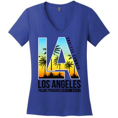 Cool Los Angeles California Dreaming Los Angeles California Gift Women's V-Neck T-Shirt