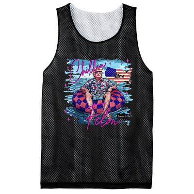 Chillin Like A Felon Retro Summer Funny Trump 2024 Mesh Reversible Basketball Jersey Tank