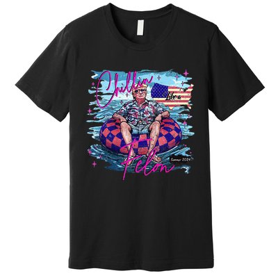 Chillin Like A Felon Retro Summer Funny Trump 2024 Premium T-Shirt