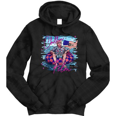 Chillin Like A Felon Retro Summer Funny Trump 2024 Tie Dye Hoodie