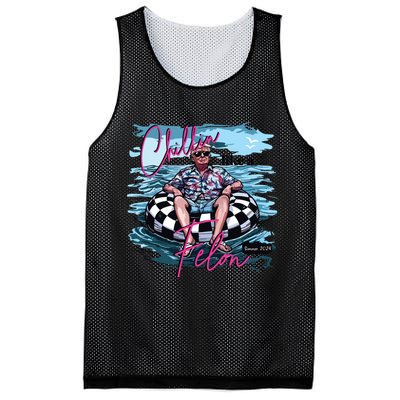 Chillin Like A Felon Funny Trump Trump Summer 2024 Mesh Reversible Basketball Jersey Tank