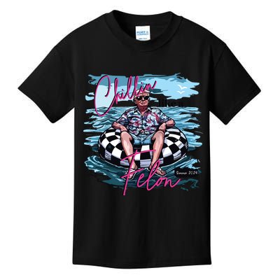Chillin Like A Felon Funny Trump Trump Summer 2024 Kids T-Shirt